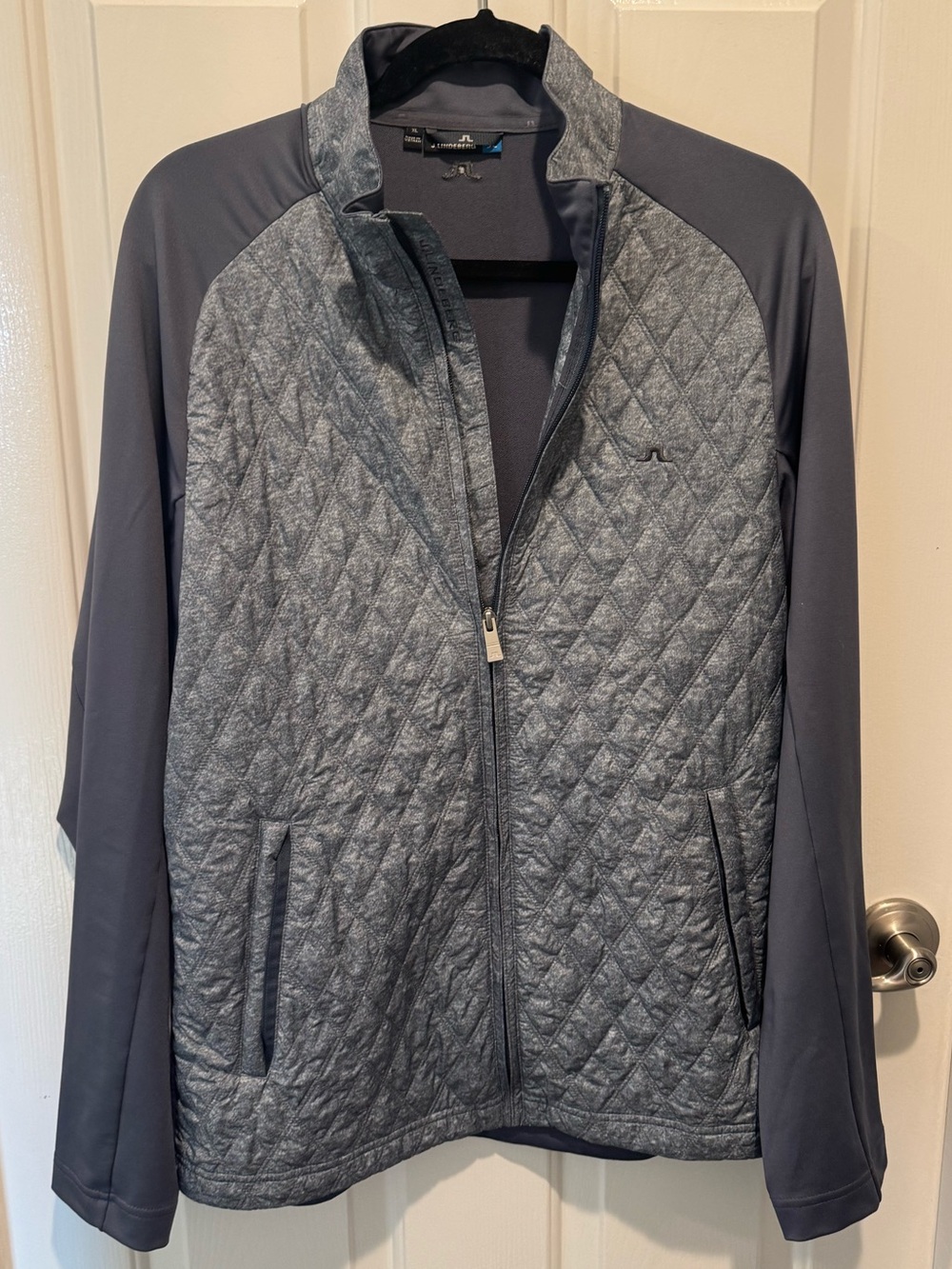 Mens J. Lindeberg Quilted Golf Jacket in Slate Gray Size XL